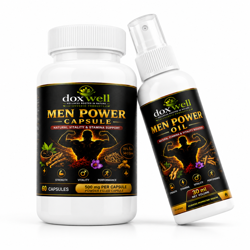 ShifaHerbalcare Men Power Combo – 60 Capsules + 30 ml Men Power Oil